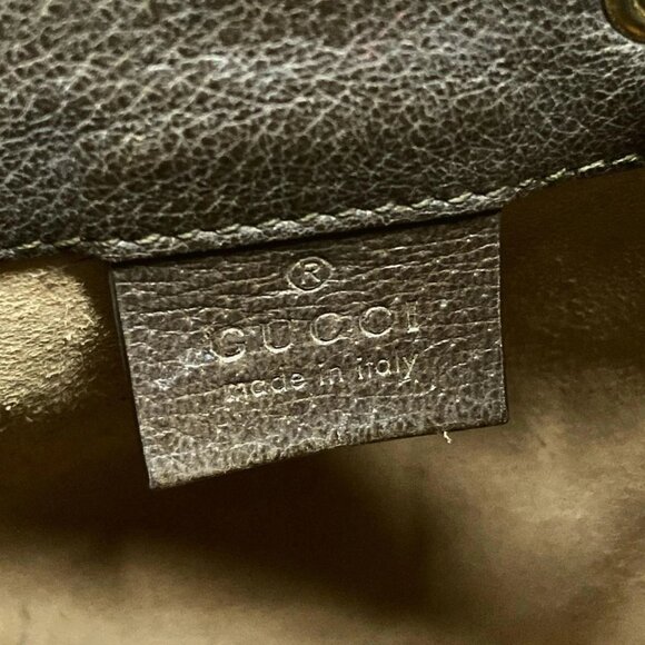 GUCCI Ophidia GG Mini Bucket Bag Ebony Dark Brown PVC Leather bran-808-100125 - Picture 14 of 16